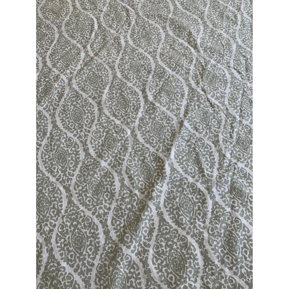 Threshold Sage Green White Damask Medallion 100% Cotton 67x69 shower curtain